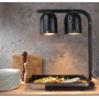 Portique chauffe-plat noir avec 2 lampes infrarouges - HENDI