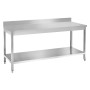 Table inox avec dosseret et étagère L800xP700xH850 mm - RISTOPRO DSTGE087A