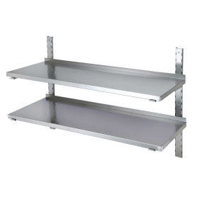 Étagère murale en inox 2 niveaux 800x300x700mm - Arredochef