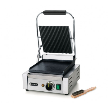 Grill panini professionnel dessous lisse, dessus rainuré 220mm 1800 W