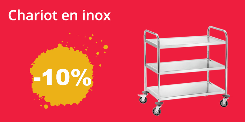 chariot en inox SOLDES 24